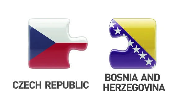 Bósnia e Herzegovina República Checa Puzzle Conceito — Fotografia de Stock