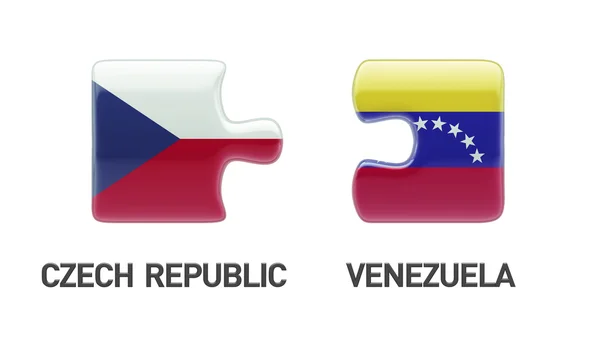 Venezuela Tsjechië puzzel Concept — Stockfoto