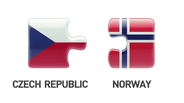 Norveç Çek Cumhuriyeti bulmaca kavramı — Stok fotoğraf