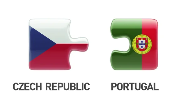 Portugal República Checa Puzzle Concepto — Foto de Stock