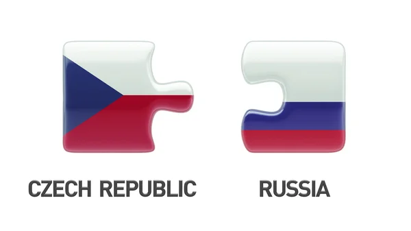 Russie République tchèque Puzzle Concept — Photo