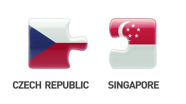 Singapur República Checa Puzzle Concepto — Foto de Stock