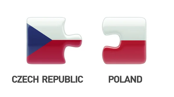 Koncept Puzzle Polsko Česká republika — Stock fotografie