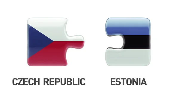 Estonia Czechy logiczne pojęcia — Zdjęcie stockowe