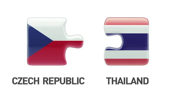 Konsep Simzzle Republik Ceko Thailand — Stok Foto