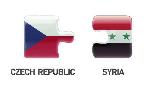 Syrië Tsjechië puzzel Concept — Stockfoto