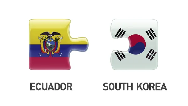 Korea Południowa Ekwador logiczne pojęcia — Zdjęcie stockowe