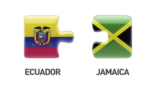 Jamaica Ecuador Puzzle Concept — Stock Photo, Image