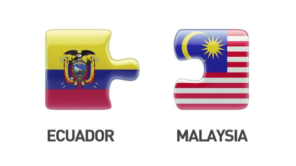 Malaysia Ecuador Puzzle Concept — Stock Photo, Image