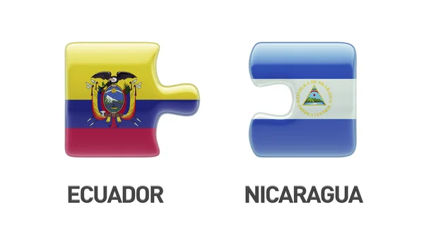 Nicaragua Ecuador Puzzle Concept — Stock Photo, Image