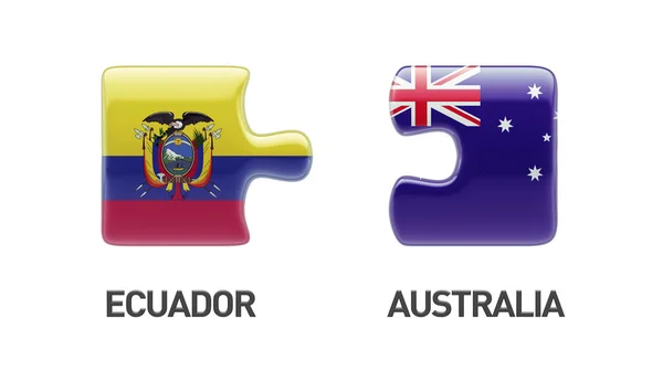 Concetto di Puzzle di Australia Ecuador — Foto Stock