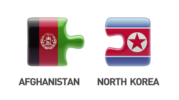 Corée du Nord Afghanistan Puzzle Concept — Photo