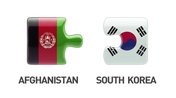 Korea Południowa Afganistanie logiczne pojęcia — Zdjęcie stockowe