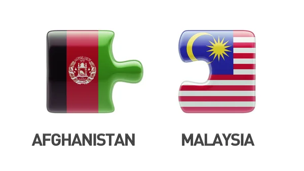 Malaysia Afghanistan Concetto di puzzle — Foto Stock