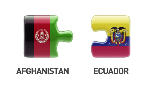 Ecuador Afghanistan Concetto Puzzle — Foto Stock