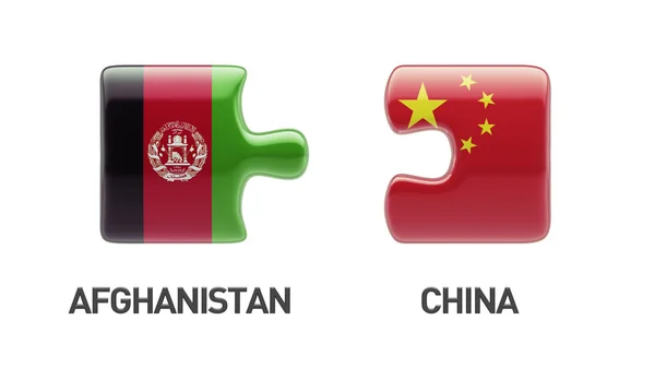 China Afghanistan Puzzle Concept — Stock Photo, Image