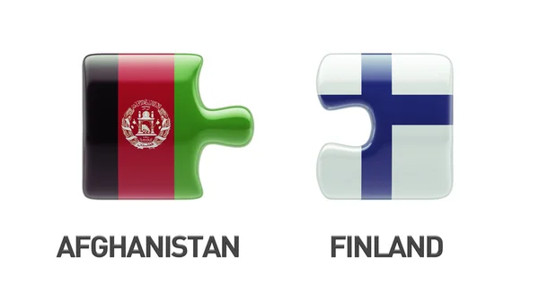 Finland Afghanistan Puzzle Concept — Stock Photo, Image