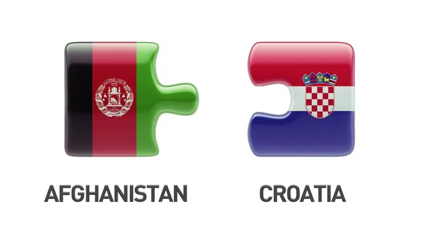 Croatia Afghanistan Puzzle Concept — Stock Photo, Image
