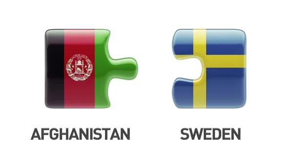 スウェーデン アフガニスタン パズル コンセプト — ストック写真