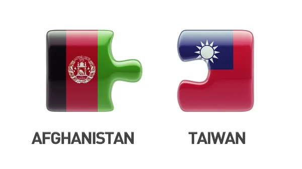 Taiwan Afghanistan Puzzle Concept — Stock Photo, Image