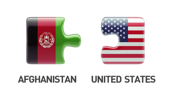 United States Afghanistan Puzzle Concept — Stock Photo, Image