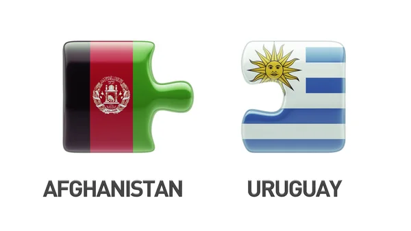 Concetto di Puzzle di Afghanistan Uruguay — Foto Stock