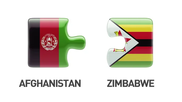 Simbabwe Afghanistan Puzzle-Konzept — Stockfoto