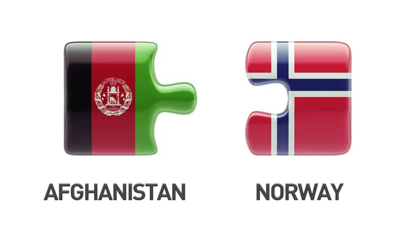 Norway Afghanistan Puzzle Concept — Stock Photo, Image
