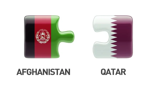 Puzzle de Qatar Afghanistan Concept — Photo