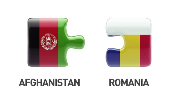 Romania Afghanistan Puzzle Concept — Stock Photo, Image