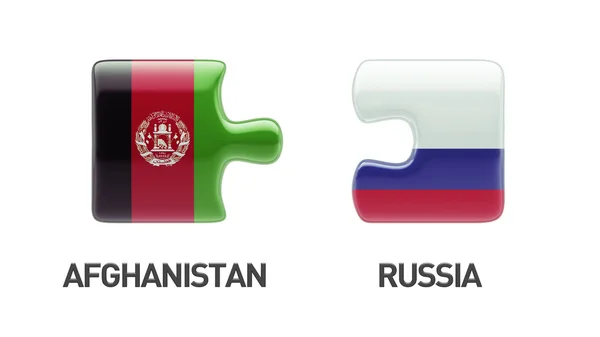 Russia Afghanistan Concetto Puzzle — Foto Stock