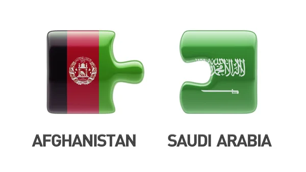 Σαουδική Αραβία Αφγανιστάν παζλ έννοια — Φωτογραφία Αρχείου