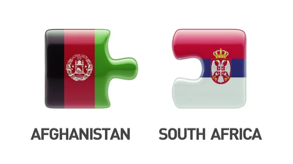 South Africa Afghanistan Puzzle Concept — Stock Photo, Image