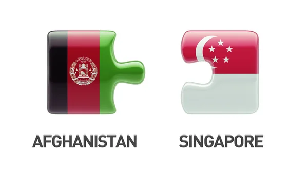 Singapur Afghánistánu logická koncepce — Stock fotografie