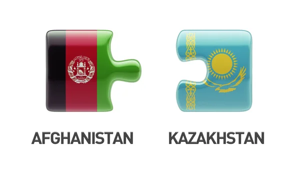 Kasachstan Afghanistan Puzzle-Konzept — Stockfoto