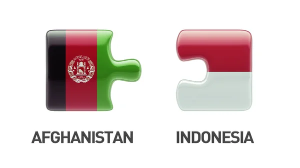 Indonesien Afghanistan Puzzle-Konzept — Stockfoto