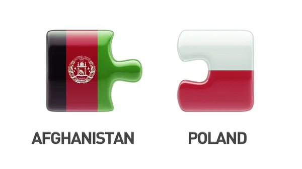 Πολωνία Αφγανιστάν παζλ έννοια — Φωτογραφία Αρχείου