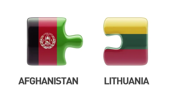 Lituania Afghanistan Puzzle Concept — Foto Stock