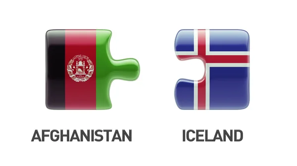 Islândia Afeganistão Puzzle Concept — Fotografia de Stock