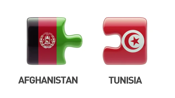 Τυνησία Αφγανιστάν παζλ έννοια — Φωτογραφία Αρχείου