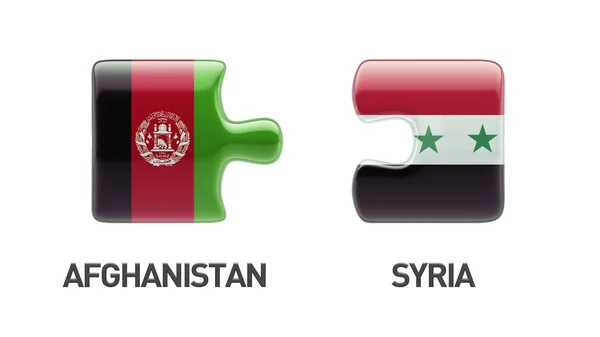 Syrien afghanistan puzzle-konzept — Stockfoto