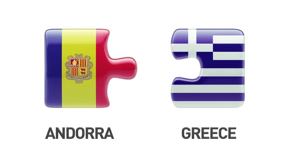 Andorra Grecia Puzzle Concepto —  Fotos de Stock