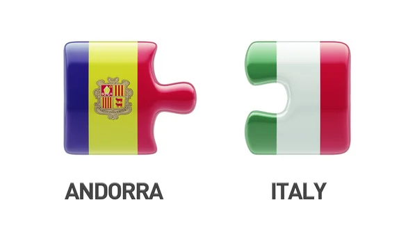 Andorra Italia Puzzle Concept — Foto Stock