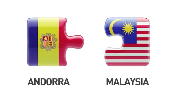 Andorra Malasia Puzzle Concepto — Foto de Stock