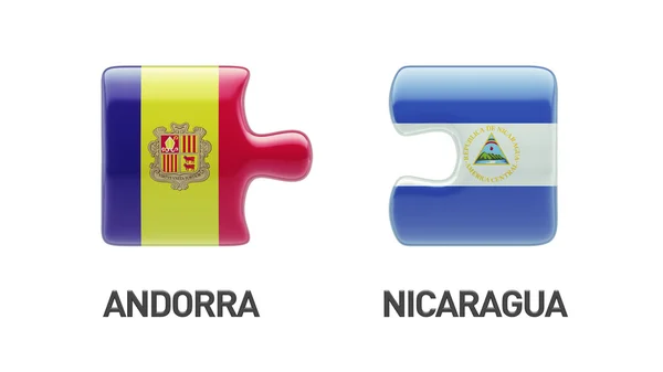 Andorra Nicaragua puzzel Concept — Stockfoto