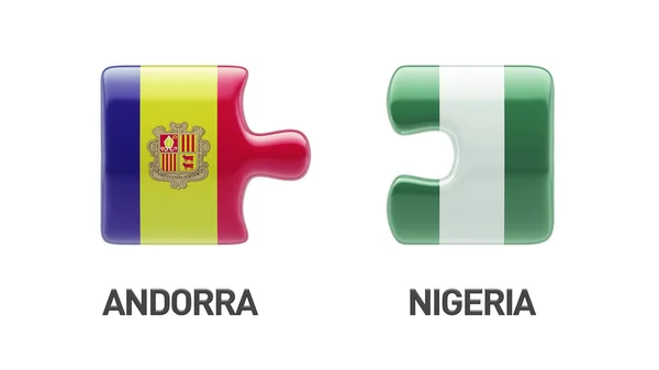 Andorra Nigeria Puzzle Concepto —  Fotos de Stock