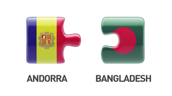 Concetto di Puzzle di Bangladesh Andorra — Foto Stock