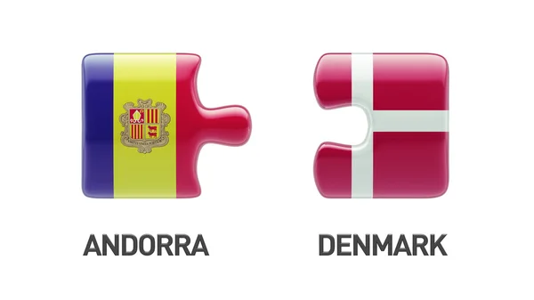 Danemark Andorre Puzzle Concept — Photo