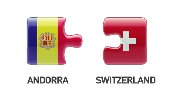 Svizzera Andorra Puzzle Concept — Foto Stock