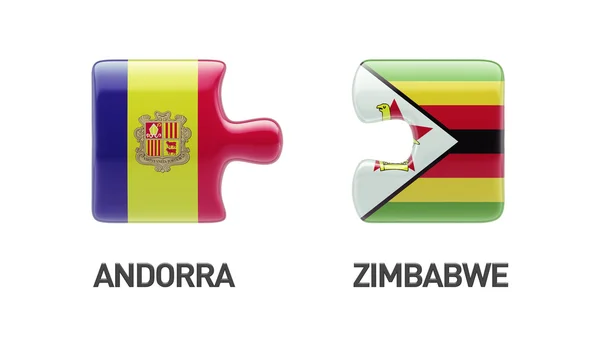 Zimbabwe Andorra puzzel Concept — Stockfoto